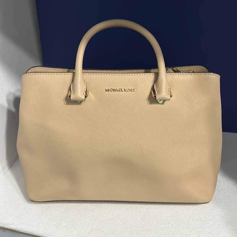 Michael Kors Beige Saffiano Leather Bag